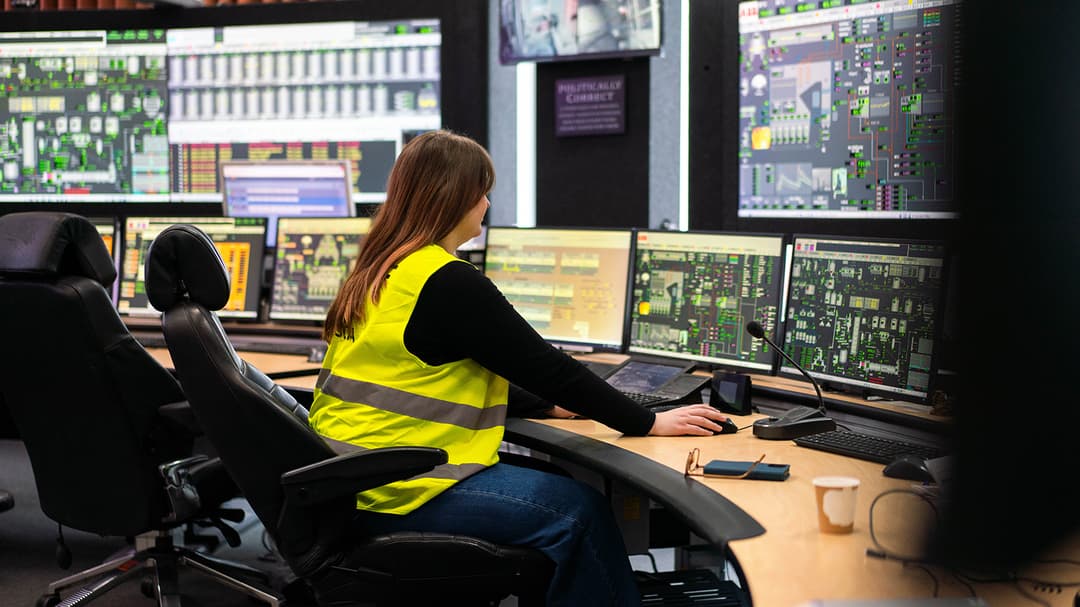 An automation student visiting industry.