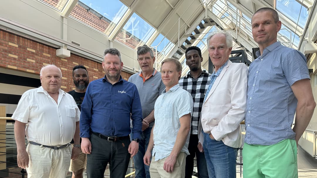 Studiebesök från Norge, grupp med åtta män
