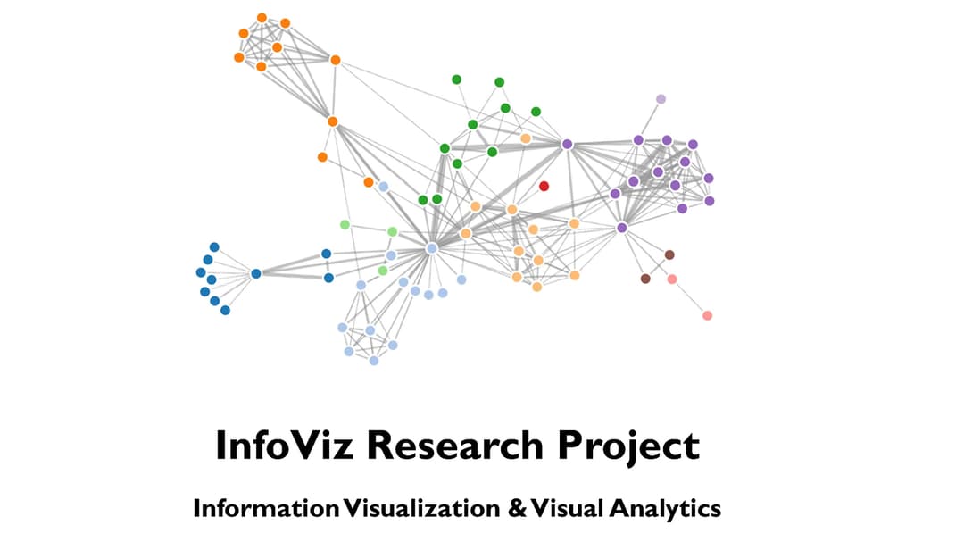 Illustration with colorful dots and gray strokes.