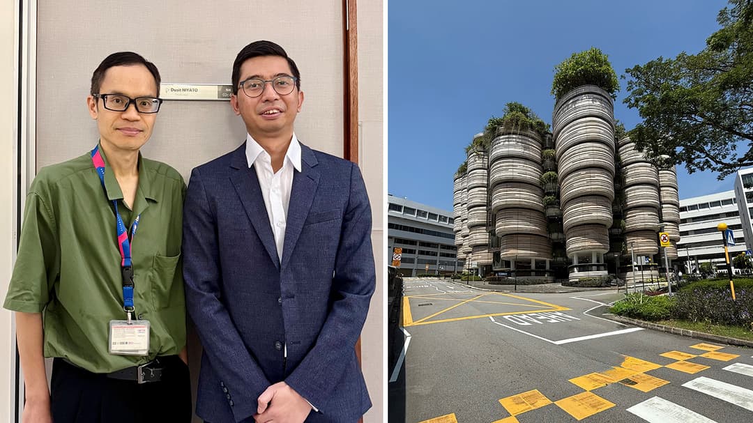 Professor Dusit Niyato and Associate Senior Lecturer Kyi Thar, at NTU