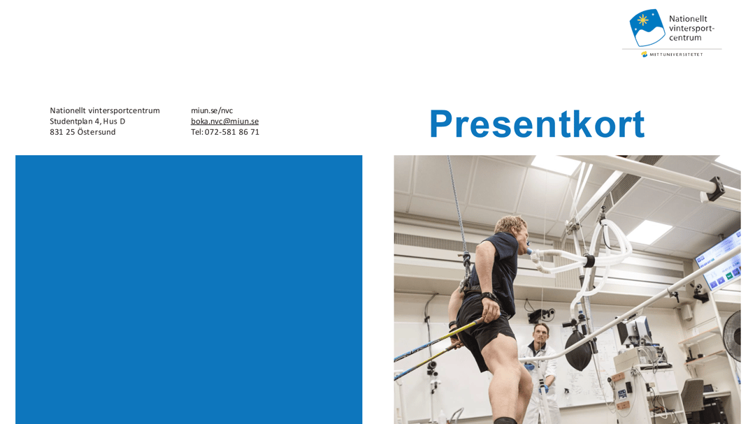 Bild på presentkort för fysiologiska tester på Niationellt vintersportcentrum