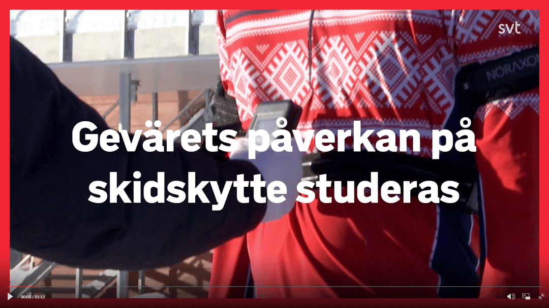 Klipp från SVT-Jämtland: Gevärets påverkan på skidskytte studeras