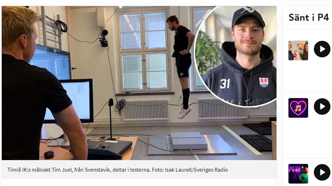 Kollage med en man som hoppar och inklippt ett porträtt av honom.