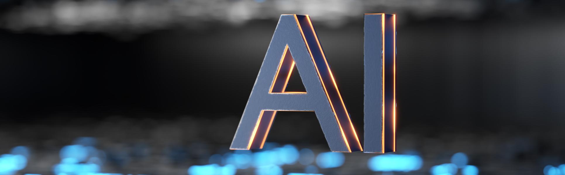 Teknologisk inskription AI. Djup maskininlärning. AI artificiell intelligens koncept. Utvecklingen av artificiell intelligens. 3D-rendering.