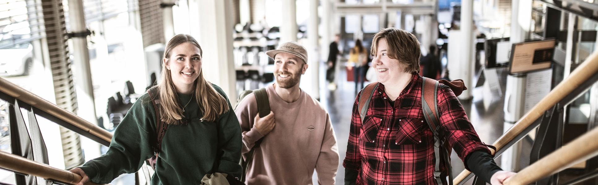Students in a campus environment.