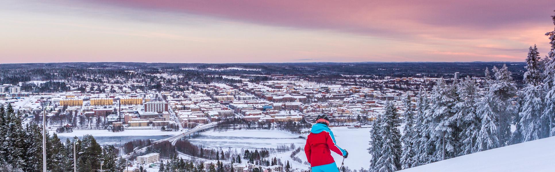 A boy skiing in Östersund