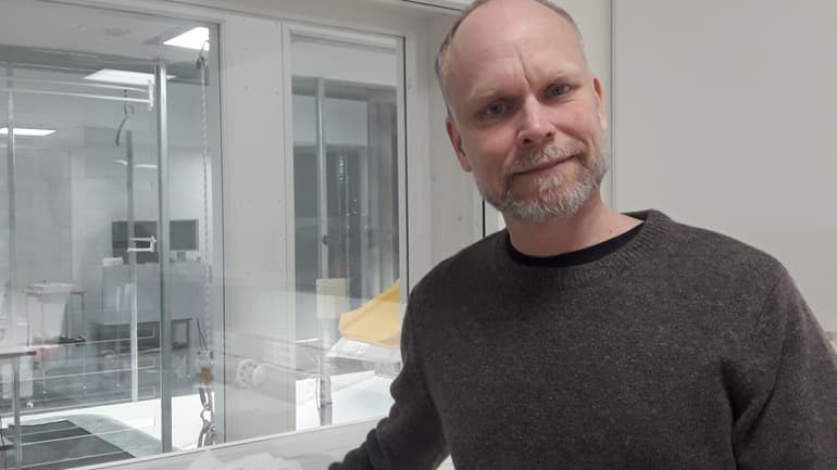 Kristian Luuk i vindtunneln 
