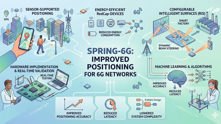 En illustrerad karta som visar positionering av 6G-nätverk
