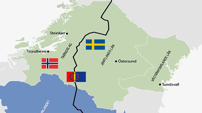 Karta över det nordiska gröna bältet