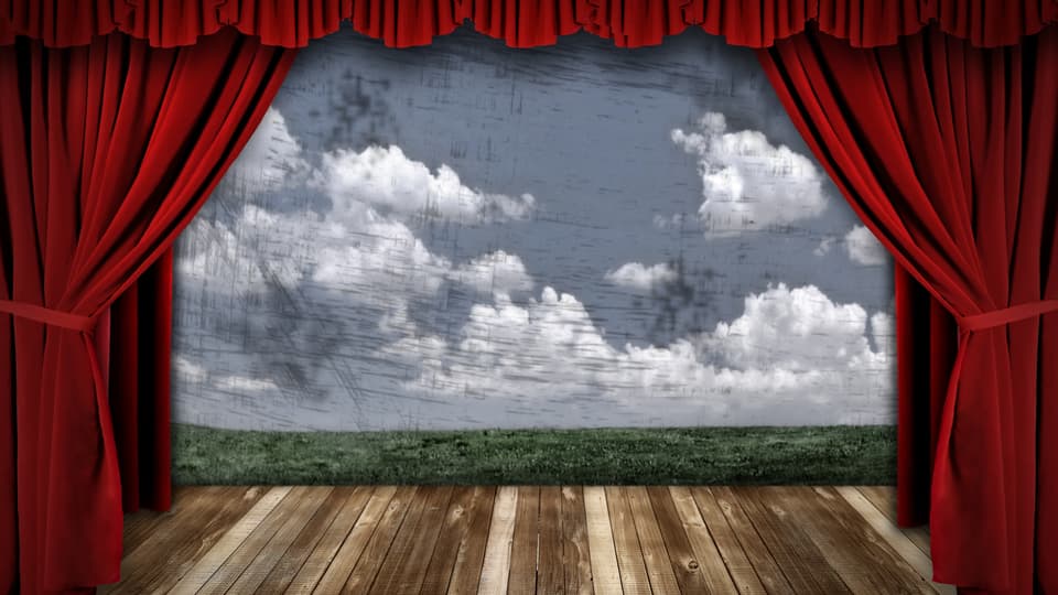Red theatre backdrop