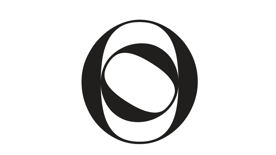 Logotyp för Bokforms utställning. Två cirklar, en stor och en mindre inuti den andra.