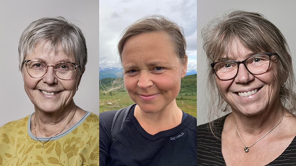 Kollage med tre kvinnor bredvid varandra.