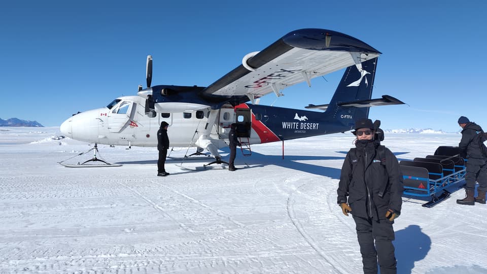 Forskaren Katrin Lindbäck på Antarktis