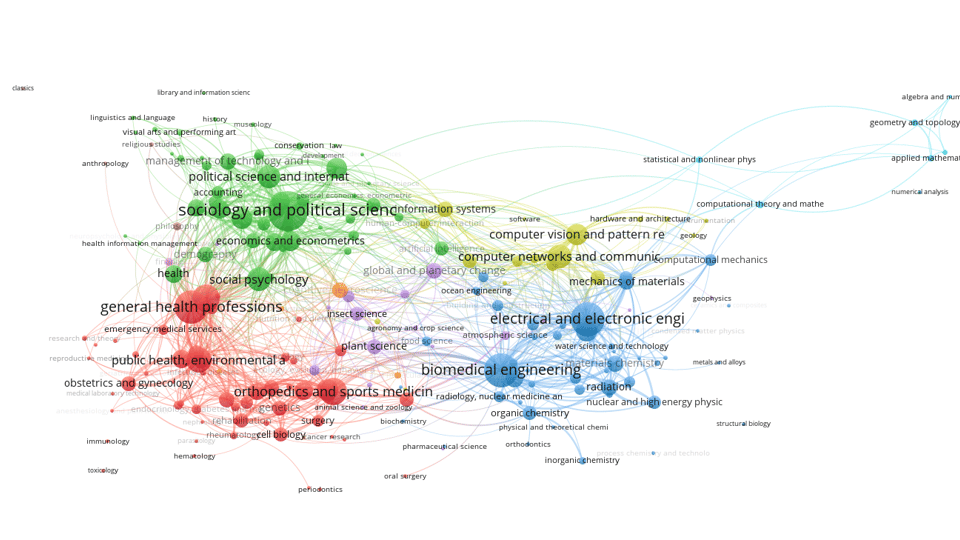 Skärmdump av programmet VosViewer
