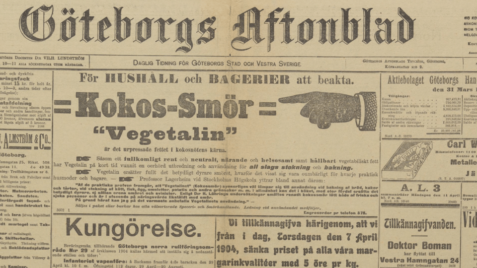 gammal dagstidnings första sida