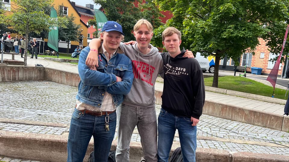 tre unga män
