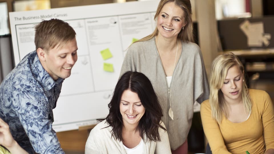 Workshop med studenter i samverkansavdelningens lokaler i Östersund